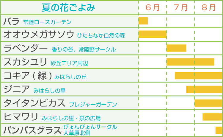 夏のフラワーカレンダー 国営ひたち海浜公園